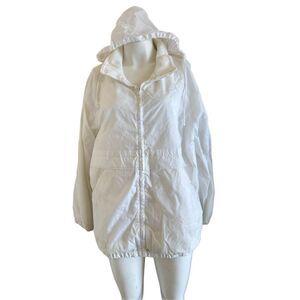 CS Current Seen 1X white sports jacket 90s adult unisex white hoodie windbreaker